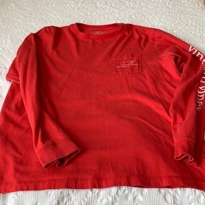 Red misses vineyard vines pullover Medium